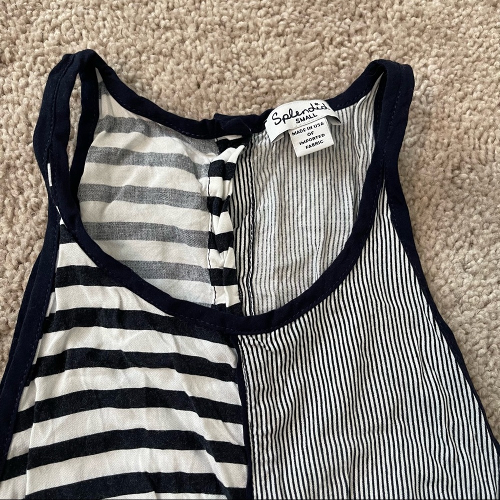 SPLENDID Navy Striped Tank Top - Picture 2 of 5